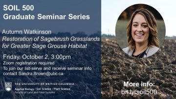 Seminar: Restoration of Sagebrush Grasslands for Greater Sage Grouse Habitat