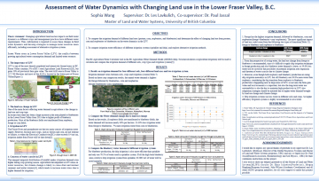 Assessment of Water Dynamics with Changing Land use in the Lower Fraser Valley, B.C.