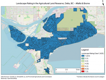 Land Suitability Assessment – Climate Ratings for Forage Crops in Delta, BC