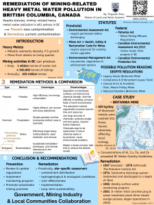 Remediation of Metal Mines: Heavy Metal Water Pollution in British Columbia, Canada